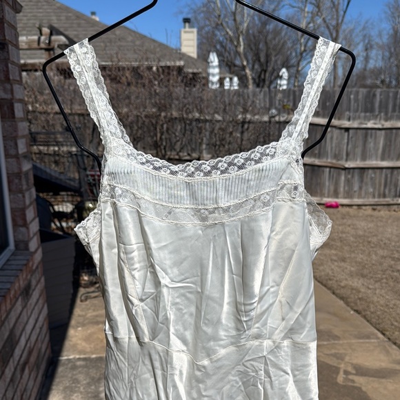 SILKY Off White Vintage 1950s 60s Crystal Pleat Accordion Drop Full Slip Ua 38